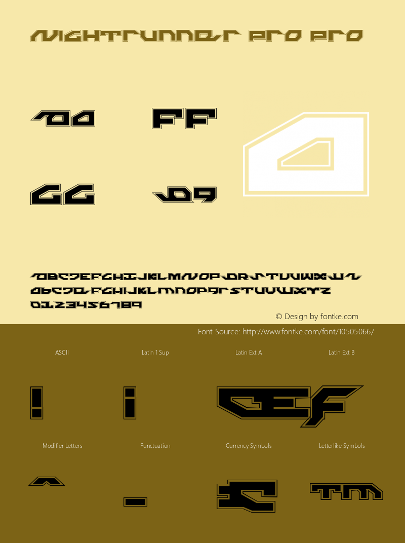 Nightrunner Pro Pro 001.000 Font Sample