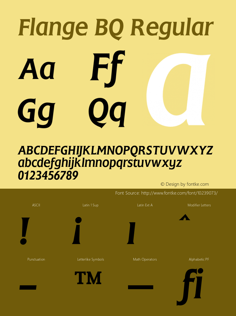 Flange BQ Regular 001.000 Font Sample