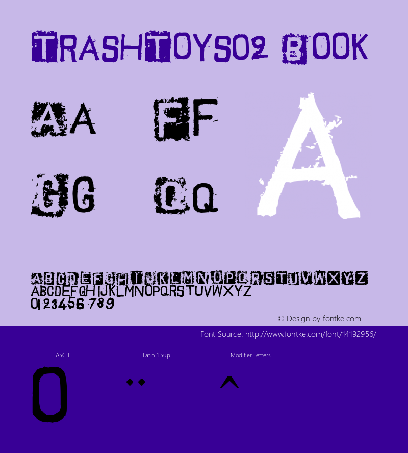 TrashToys02 Book Version 1.00 November 1, 201 Font Sample