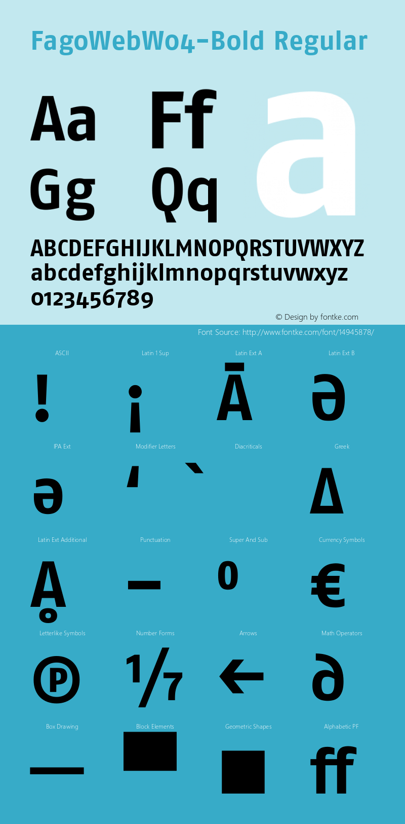 FagoWebW04-Bold Regular Version 7.504 Font Sample