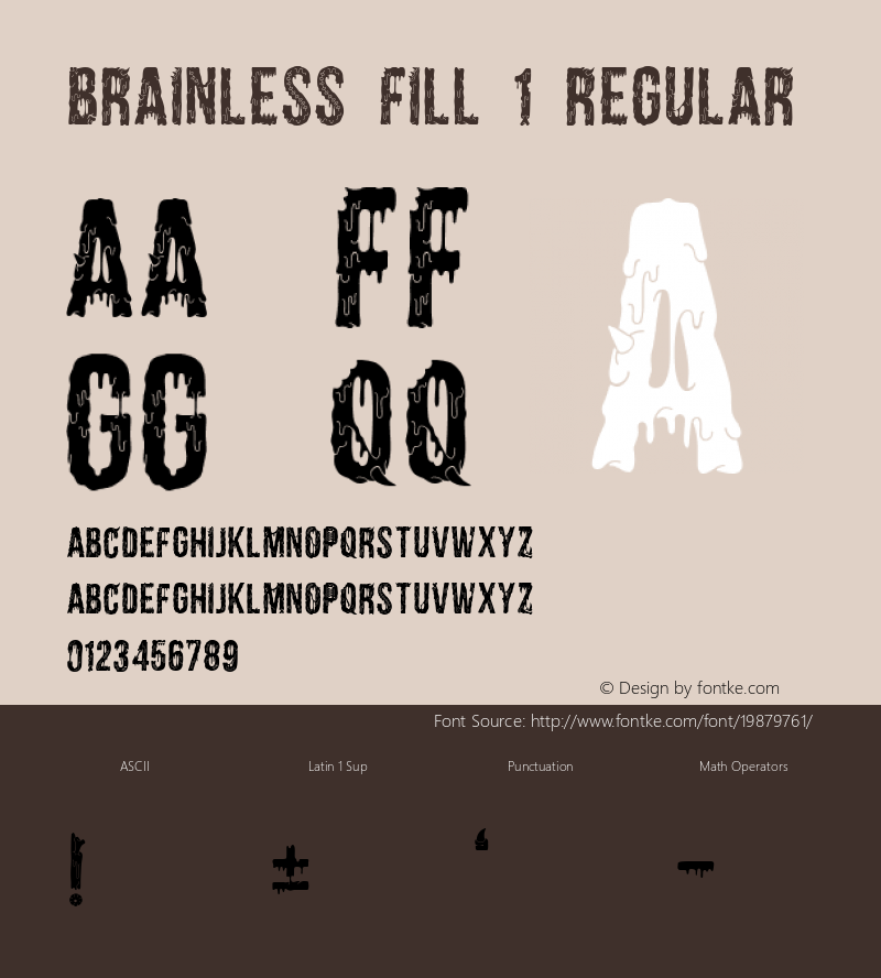 Brainless Fill 1 Version 1.0 Font Sample