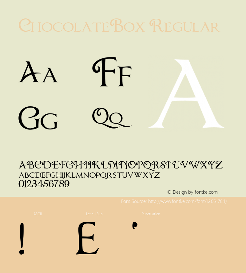 ChocolateBox Regular 001.003 Font Sample