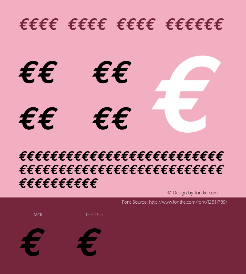 Euro Mono Bold Italic 001.000 Font Sample