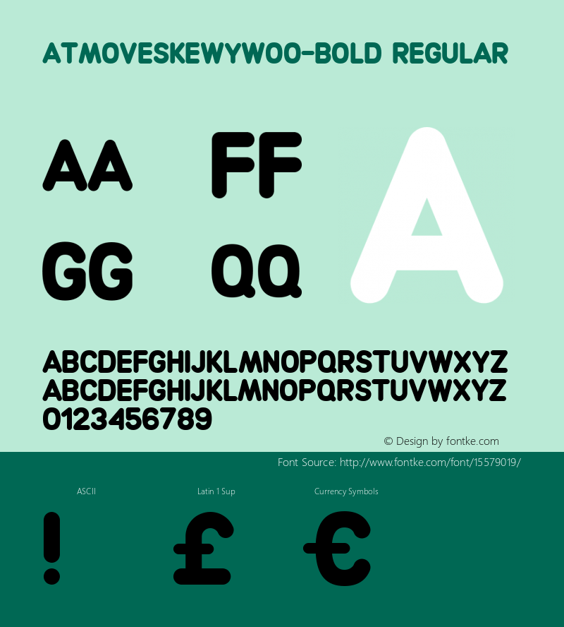 ATMoveSkewyW00-Bold Regular Version 1.10 Font Sample