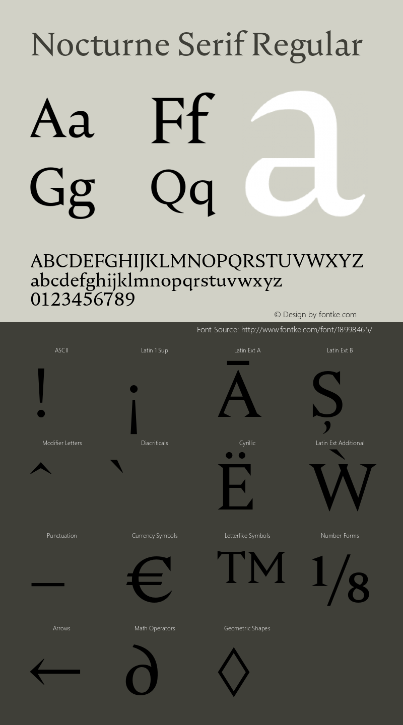 Nocturne Serif Regular Version 1.000;PS 001.000;hotconv 1.0.88;makeotf.lib2.5.64775 Font Sample