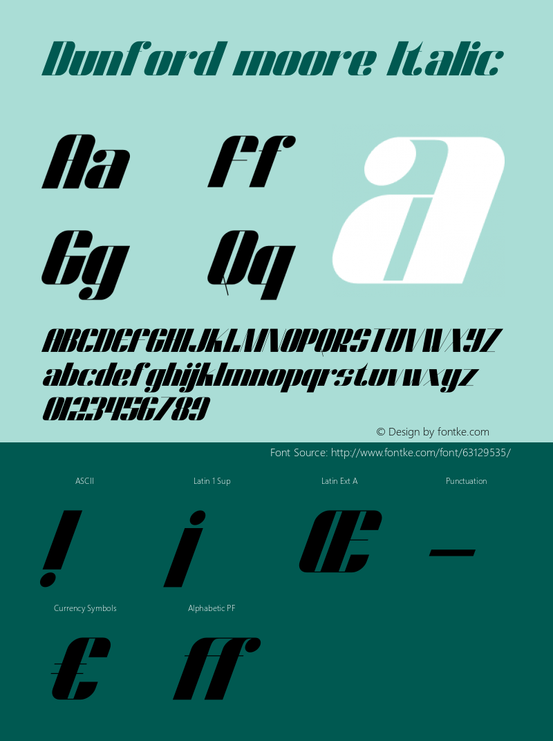 Dunford moore Italic Version 1.00;May 6, 2020;FontCreator 12.0.0.2563 64-bit Font Sample