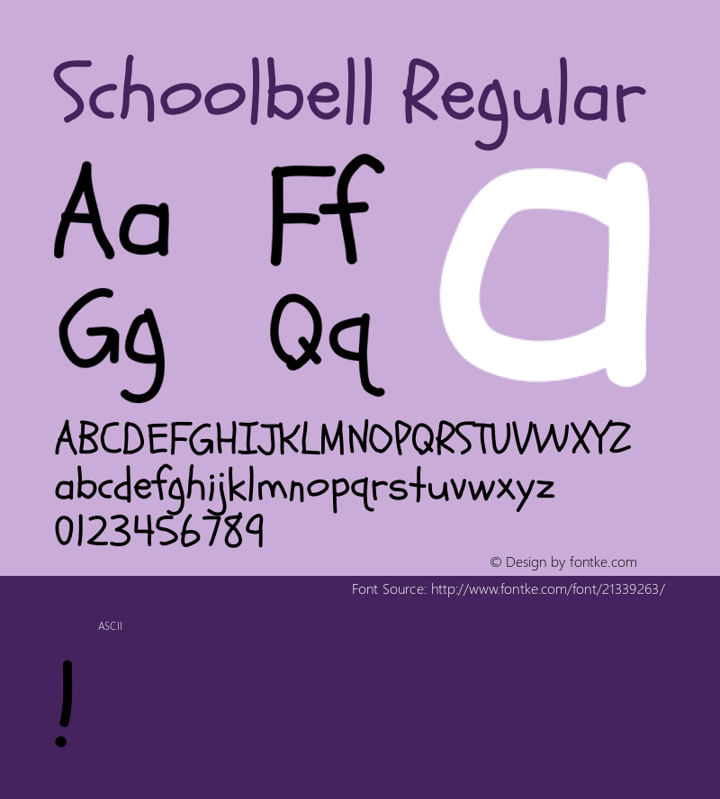 Schoolbell Version 1.0 Font Sample