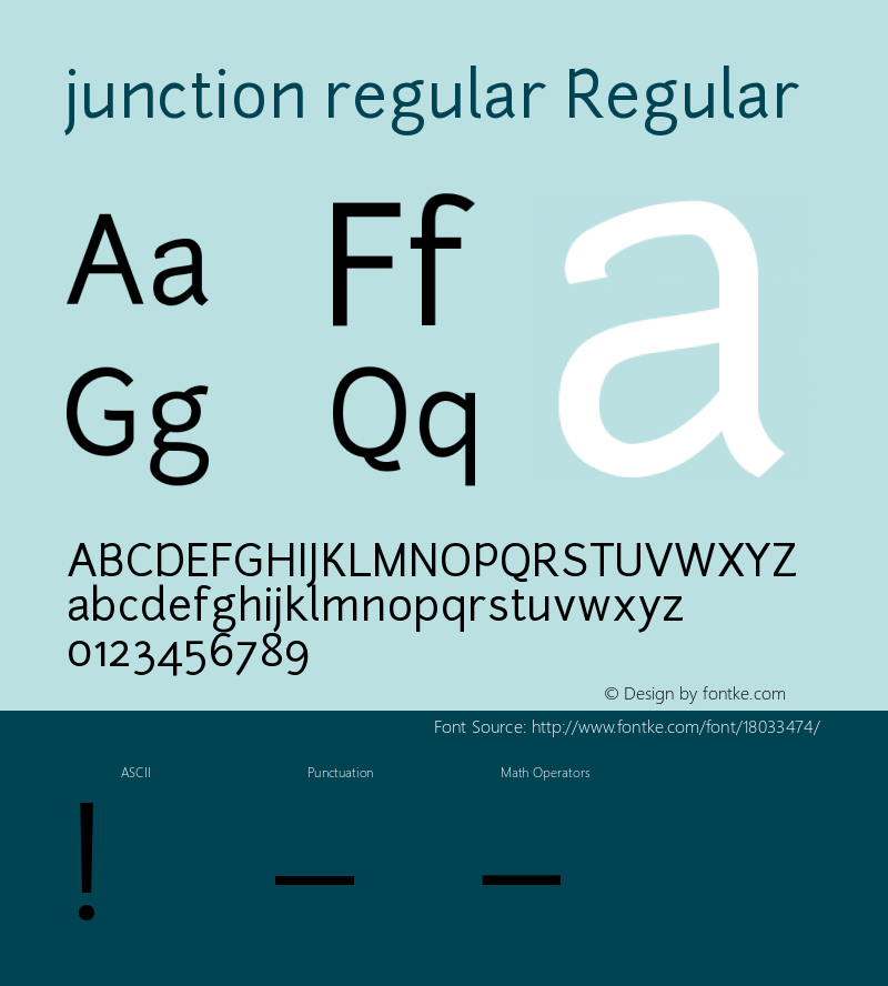 junction regular Regular 1.000 Font Sample