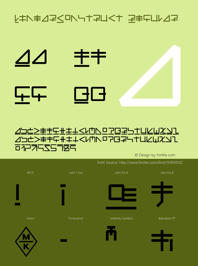 LinearKonstrukt Regular 001.001 Font Sample