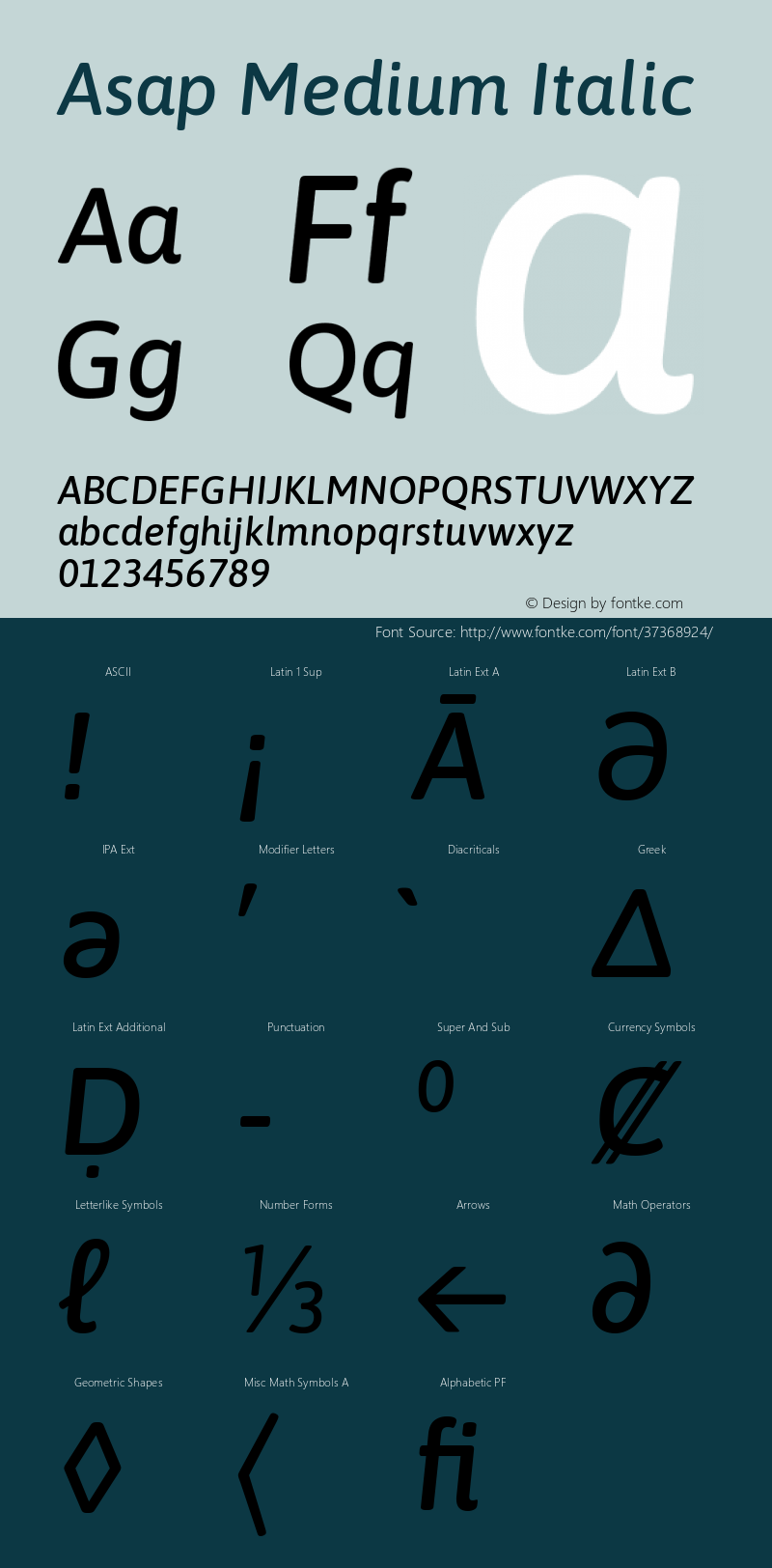 Asap Medium Italic Version 2.000; ttfautohint (v1.8) Font Sample