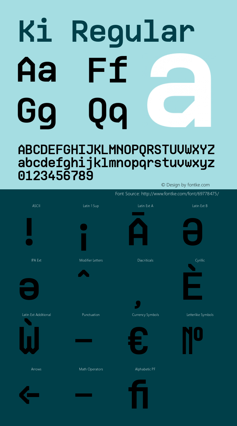 Ki W05 Bold Version 1.00 Font Sample