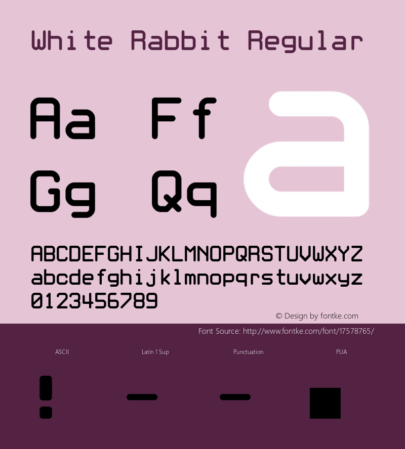 White Rabbit Regular Version 1.00 Font Sample