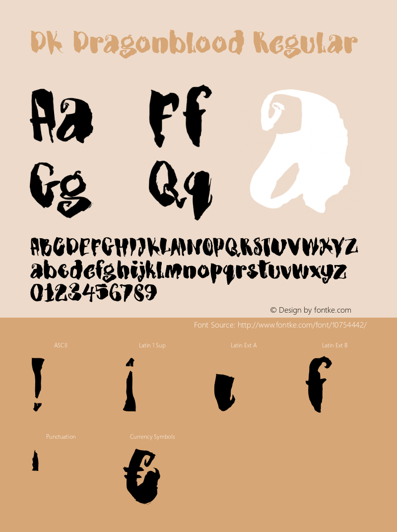 DK Dragonblood Regular Version 1.001 Font Sample