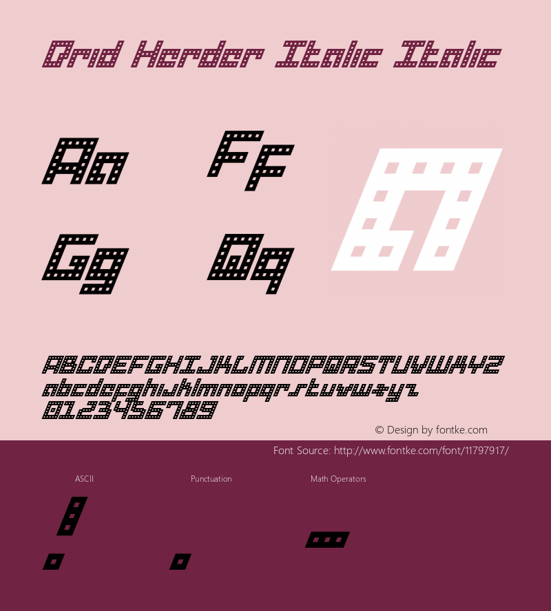 Drid Herder Italic Italic Version 001.000 Font Sample