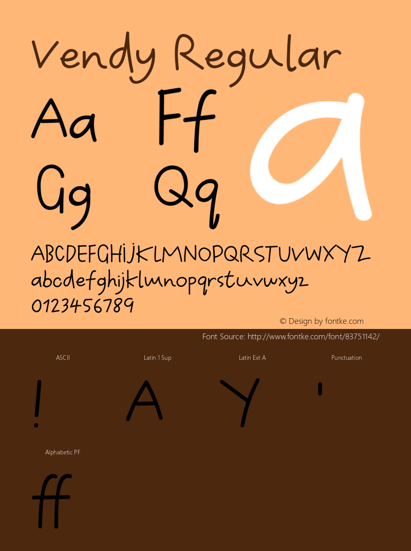 Vendy Version 1.003;Fontself Maker 3.5.4 Font Sample