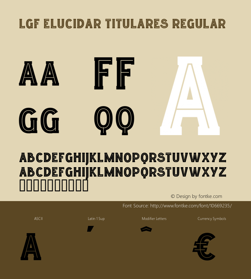 LGF ELUCIDAR TITULARES Regular Version 1.000;PS 001.001;hotconv 1.0.56 Font Sample