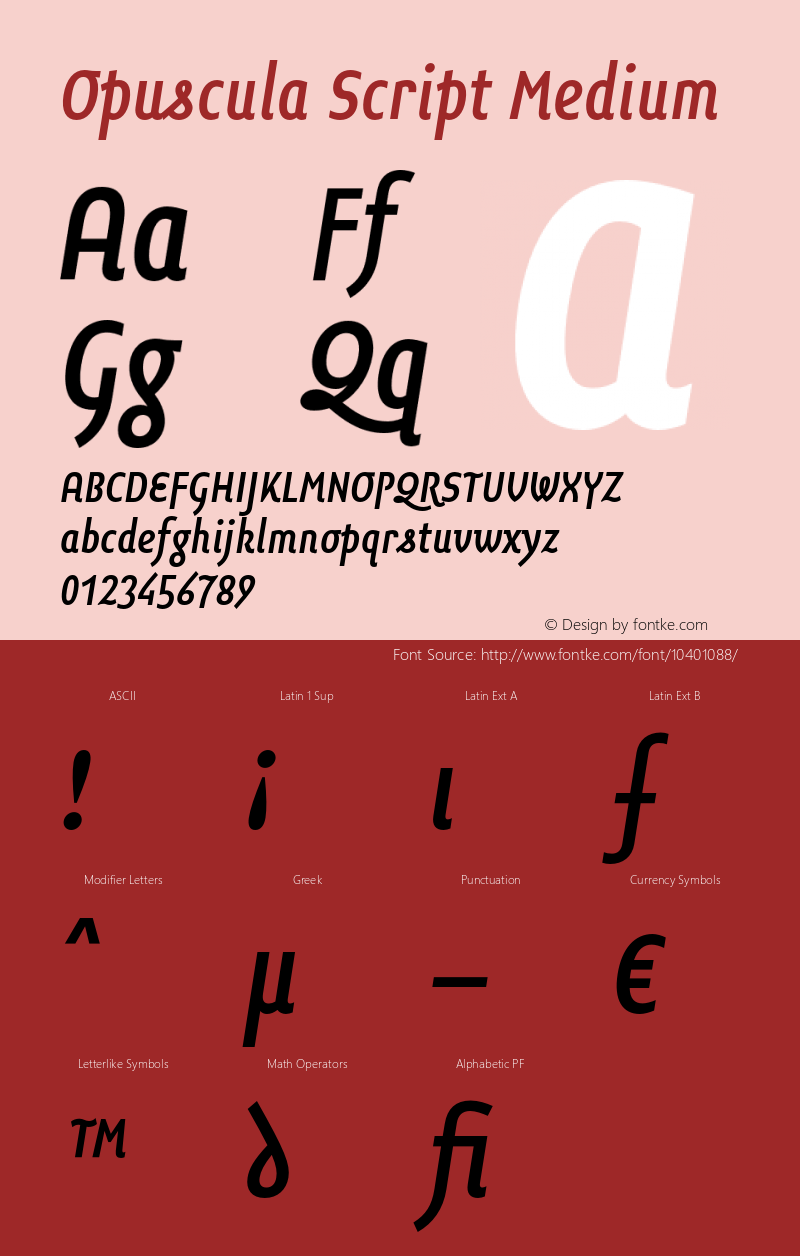 Opuscula Script Medium 1.40 Font Sample