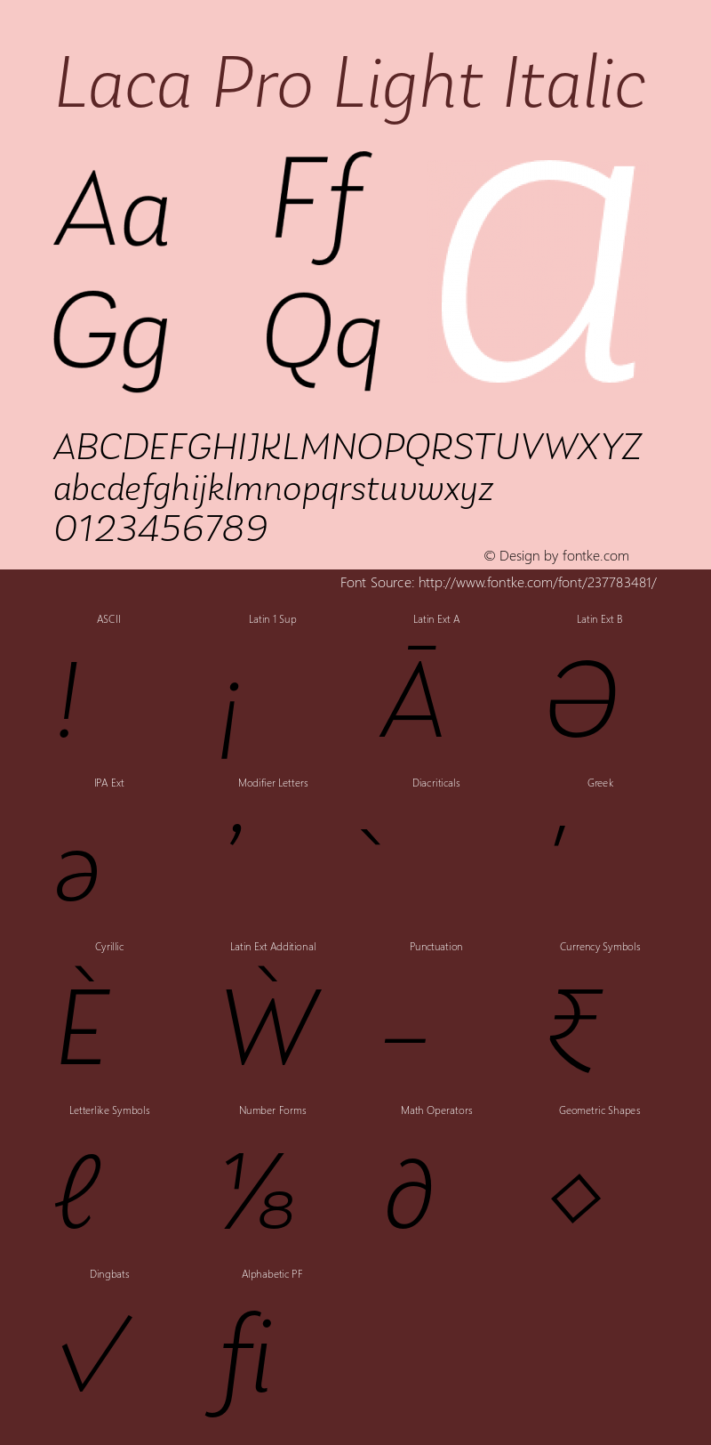 Laca Pro Light Italic Version 1.007图片样张