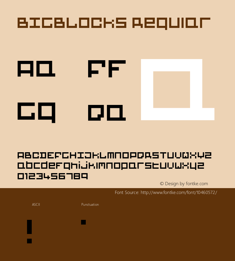 BIGBLOCKS Regular Version 1.0 Font Sample