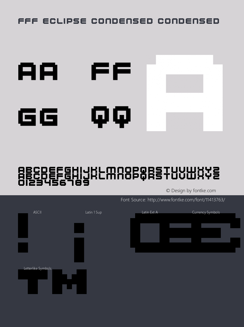 FFF Eclipse Condensed Condensed Version 001.001 Font Sample