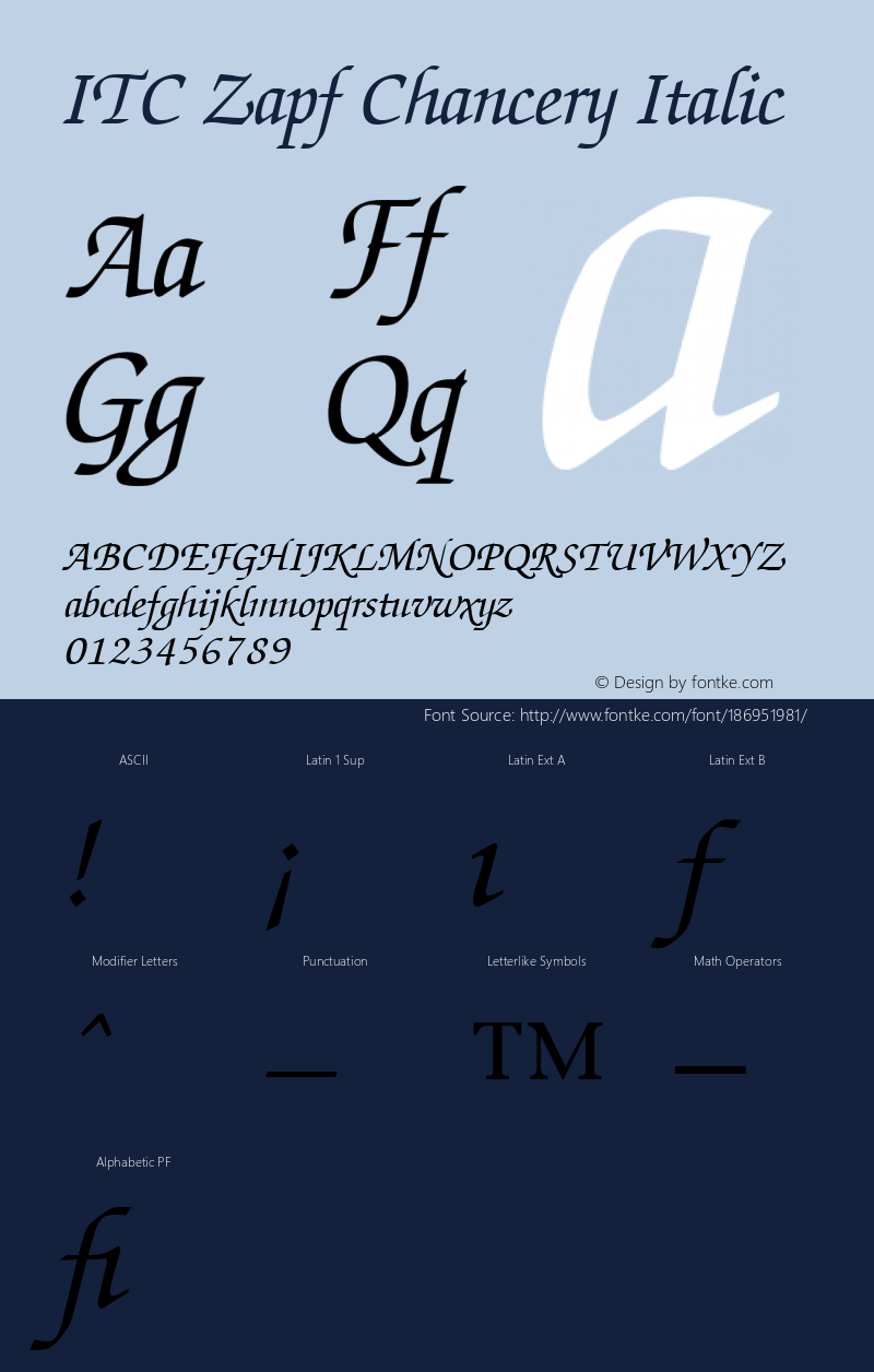 ITC Zapf Chancery Italic 001.000图片样张