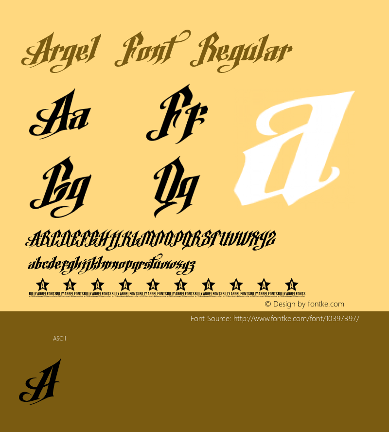 Argel Font Regular Version 001.001 Font Sample