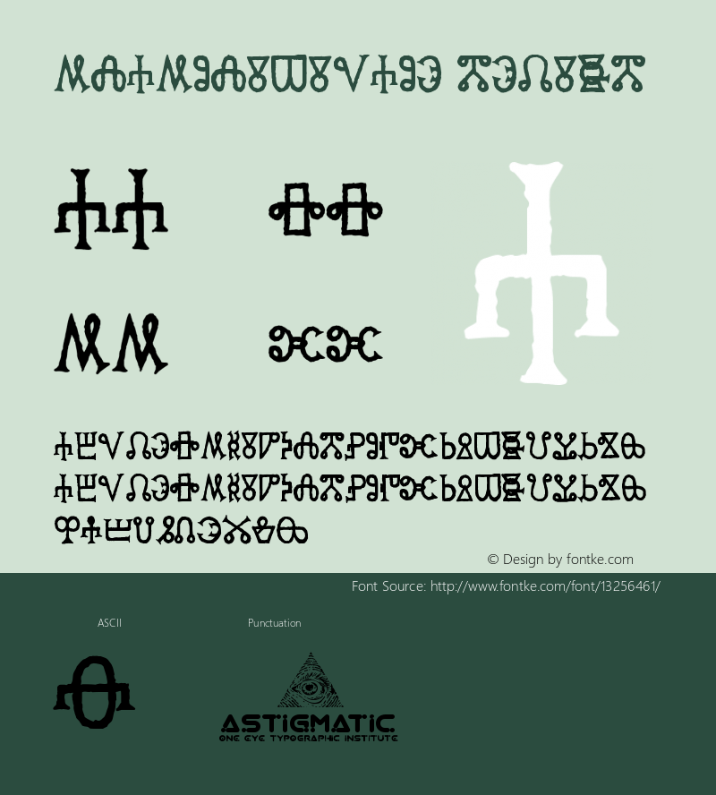 GlagoliticAOE Medium Version 001.000 Font Sample