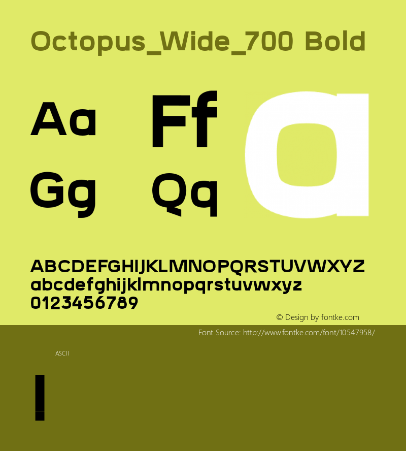 Octopus_Wide_700 Bold Version 1.0 Font Sample