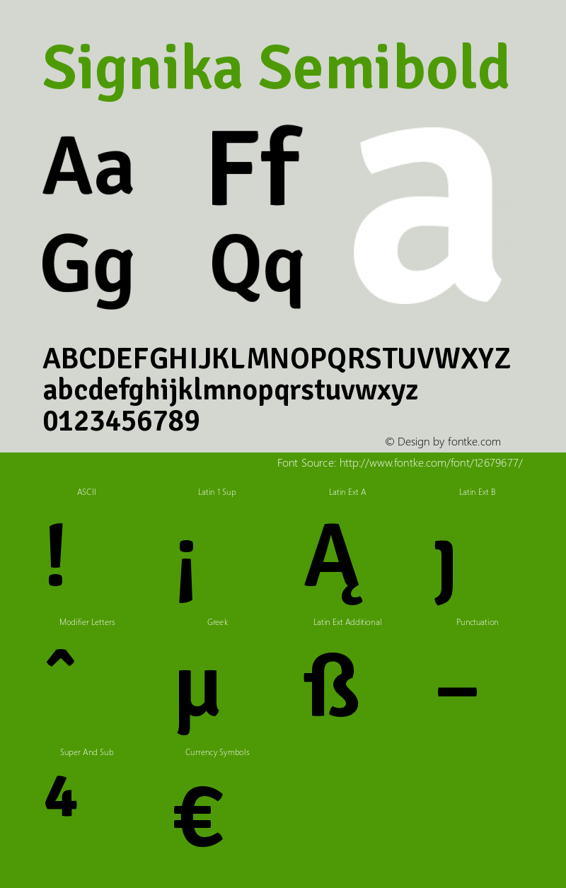 Signika Semibold Version 1.001 Font Sample