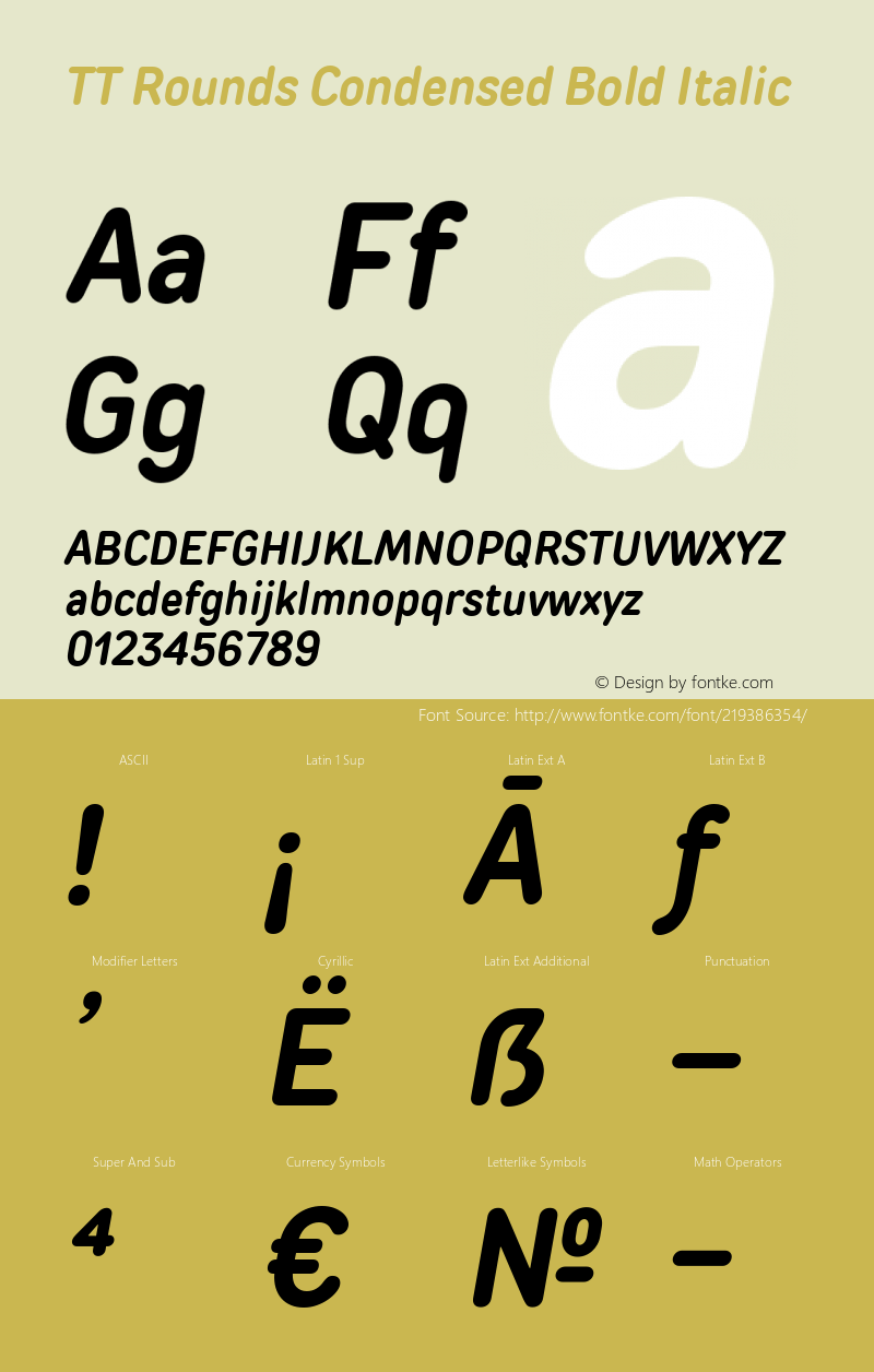 TT Rounds Condensed Bold Italic Version 1.020.15032021图片样张