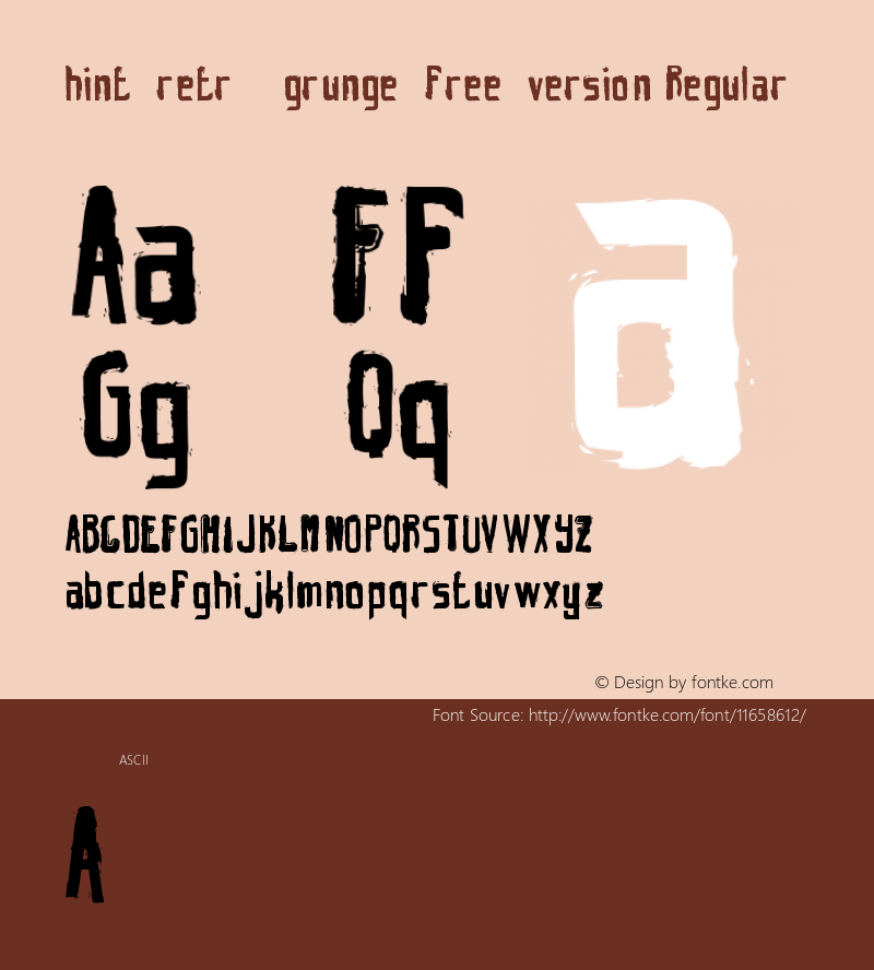 hint-retrò-grunge_free-version Regular Version 1.00 August 30, 2011, initial release Font Sample