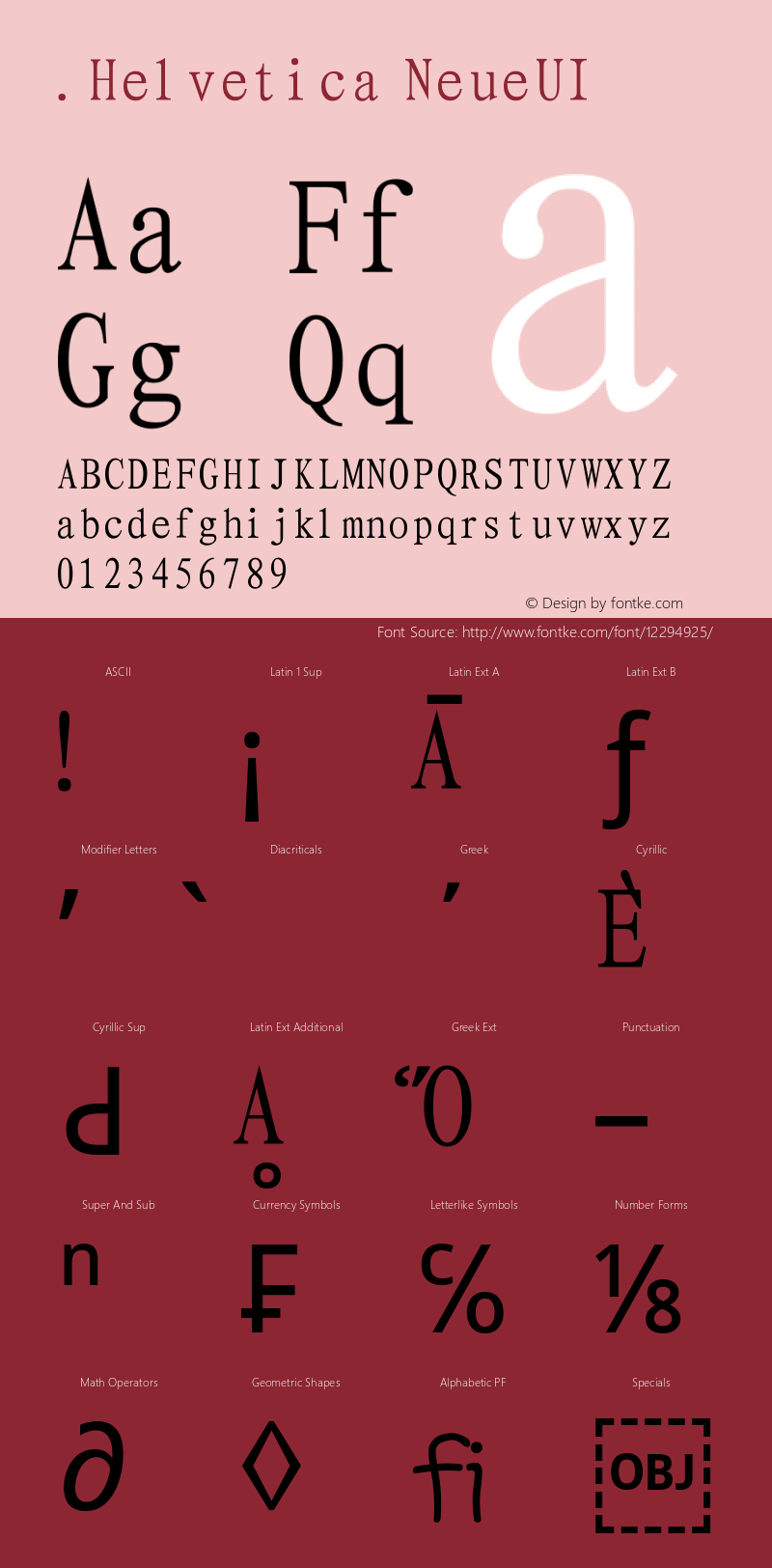 .Helvetica NeueUI 粗体 10.0d35e1 Font Sample