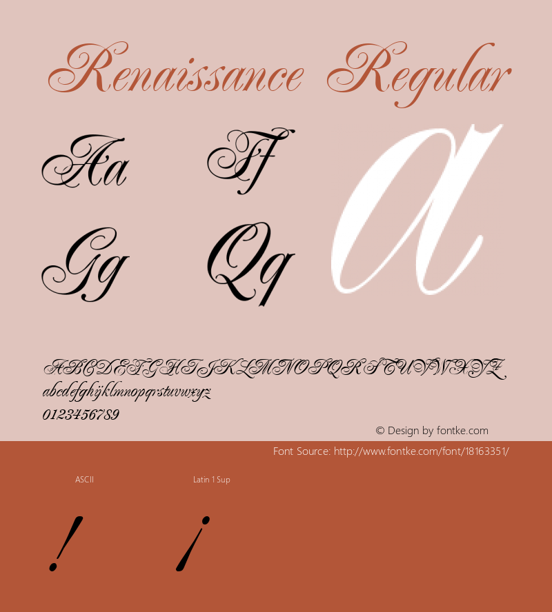 Renaissance Regular 1.0 Sat Nov 04 07:53:54 1995 Font Sample