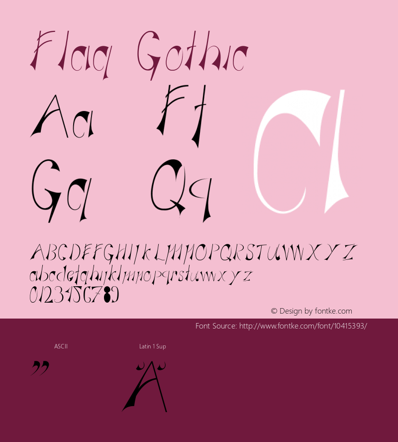 Flag Gothic Version 001.000 Font Sample