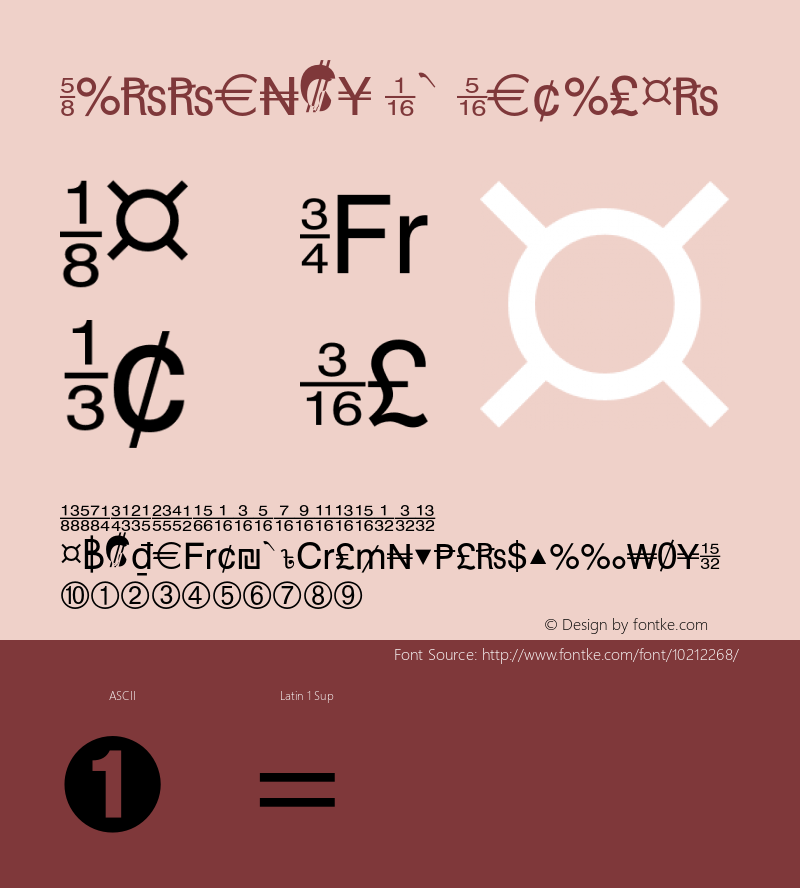 Currency Pi Regular 003.001 Font Sample