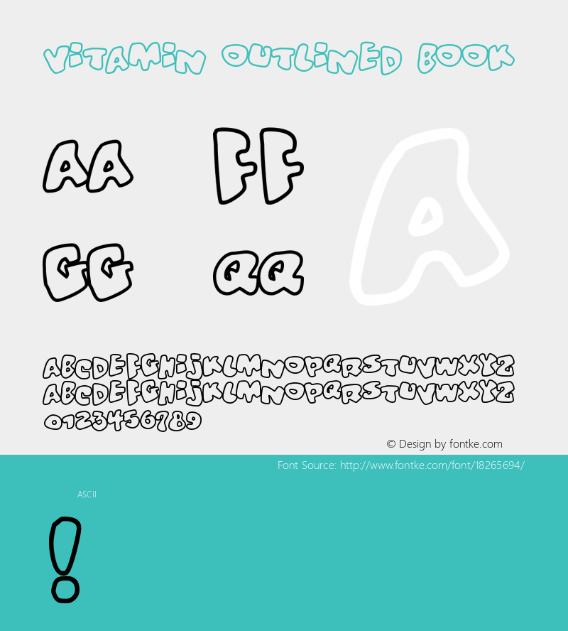 Vitamin outlined Book Version 2 Font Sample