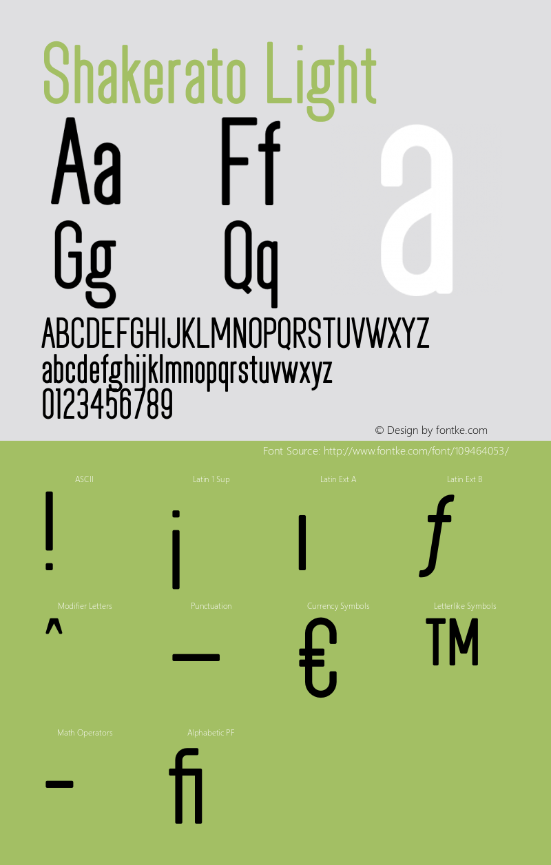 Shakerato Light Version 1.018;Fontself Maker 3.5.4 Font Sample