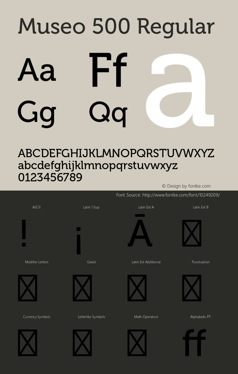 Museo 500 Regular 1.071 Font Sample