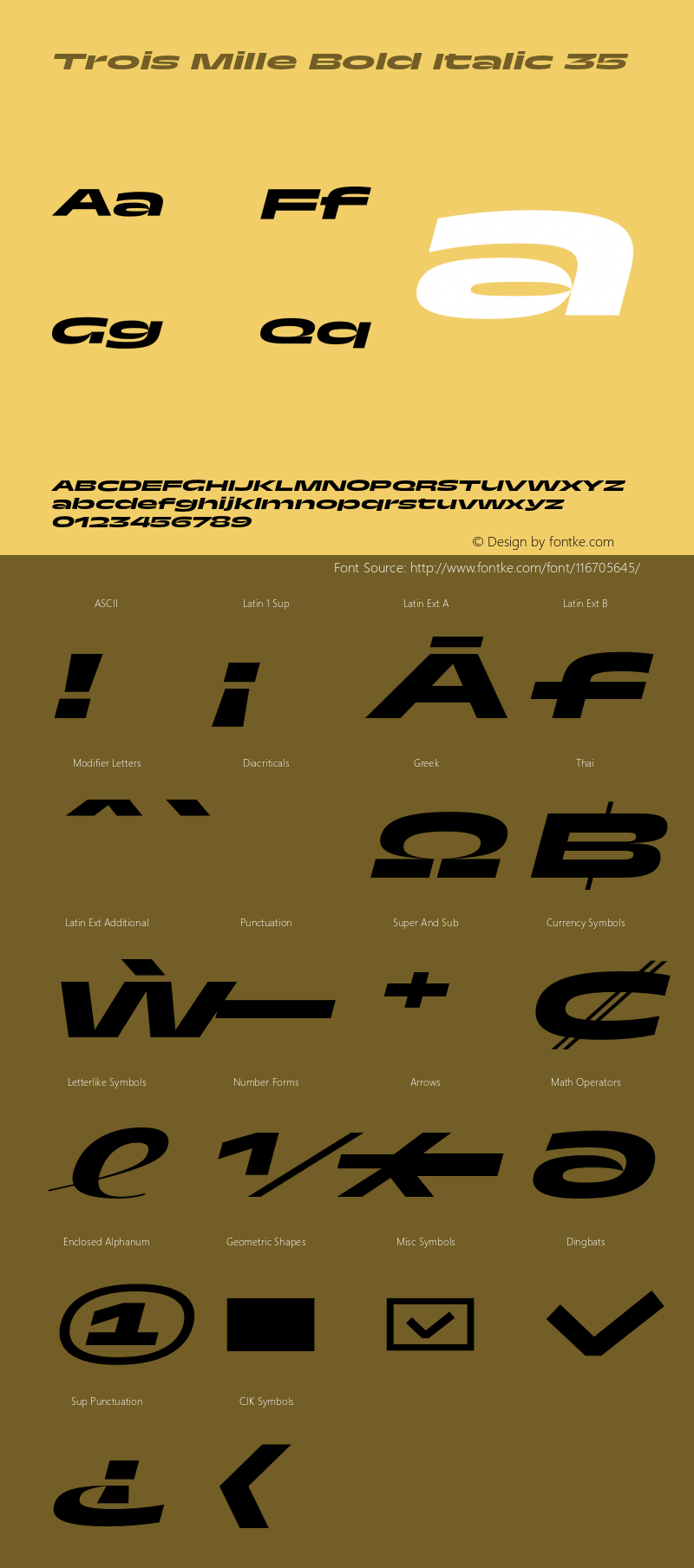 Trois Mille Bold Itl 35 Version 1.000;hotconv 1.0.109;makeotfexe 2.5.65596 Font Sample