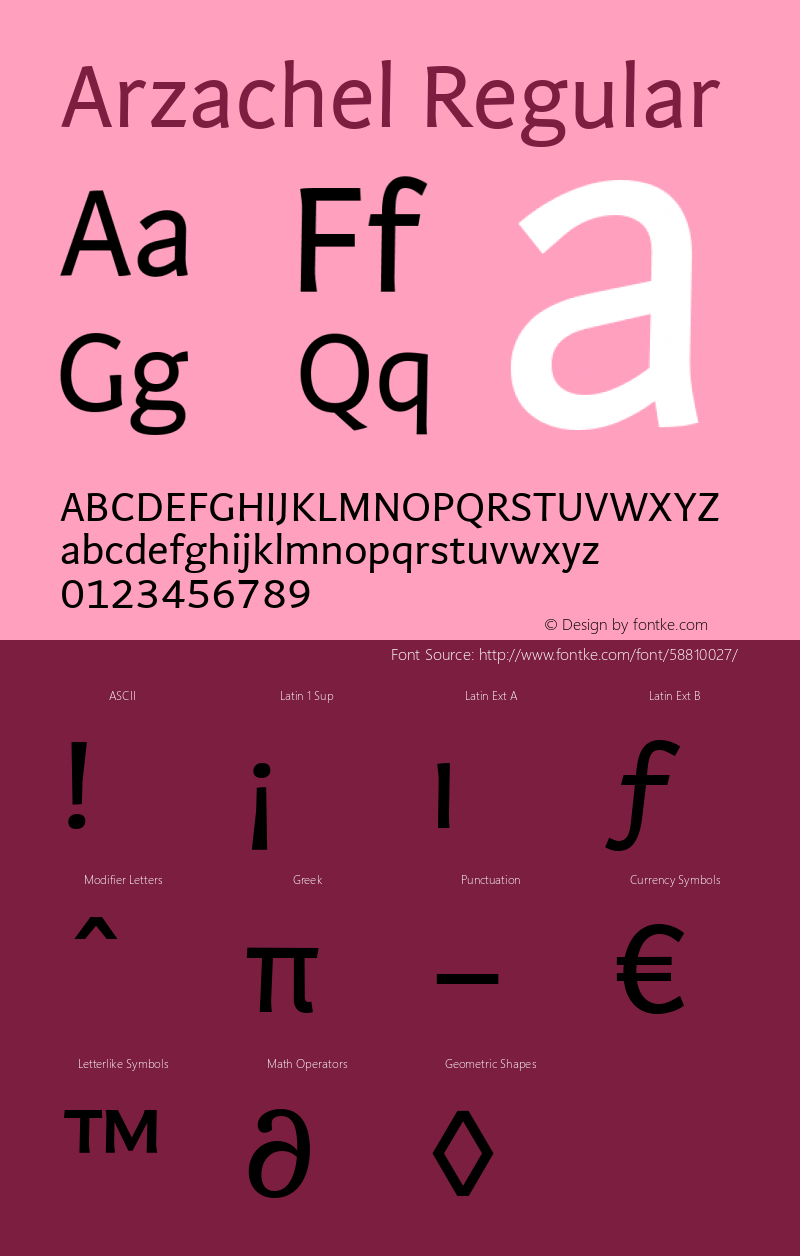 Arzachel Regular 1.000 Font Sample