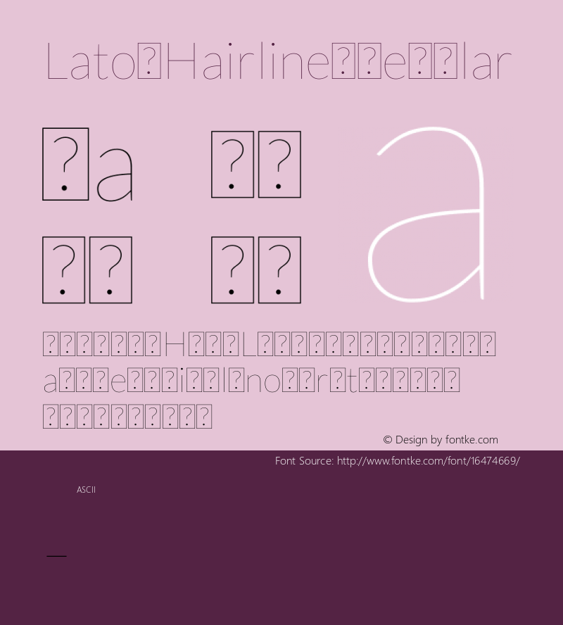 Lato Hairline Regular Version 1.104; Western+Polish opensource Font Sample