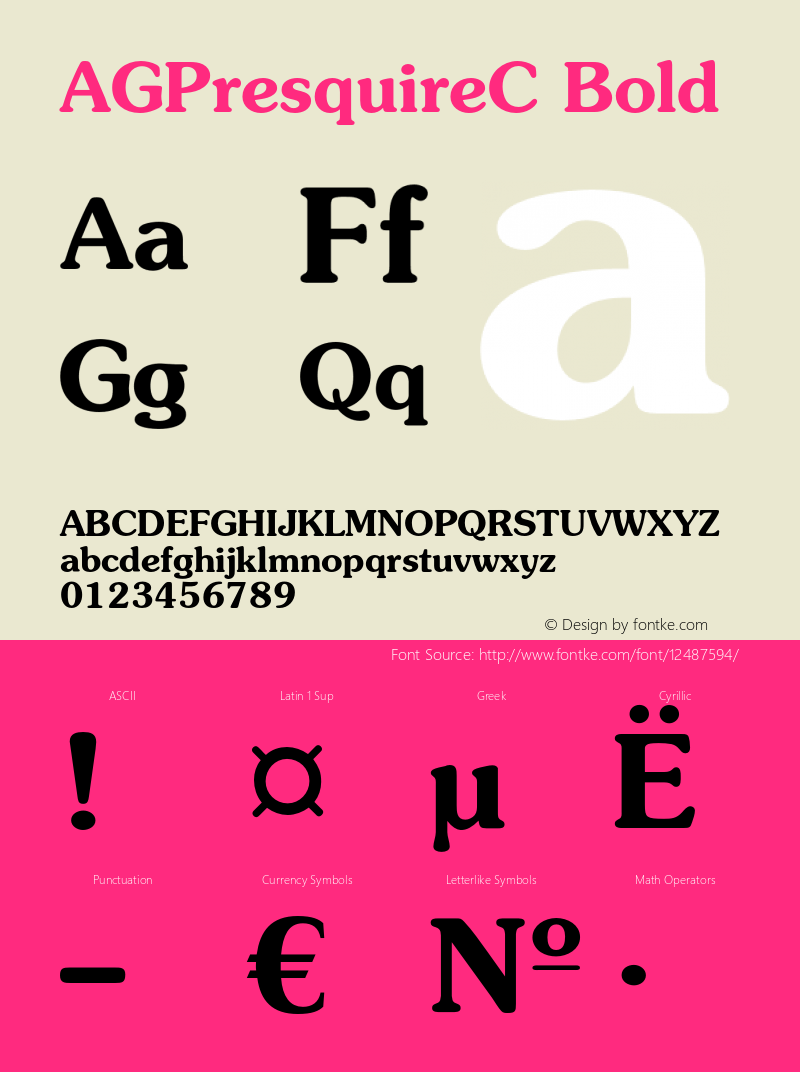 AGPresquireC Bold OTF 1.0;PS 1.000;Core 116;AOCW 1.0 161 Font Sample