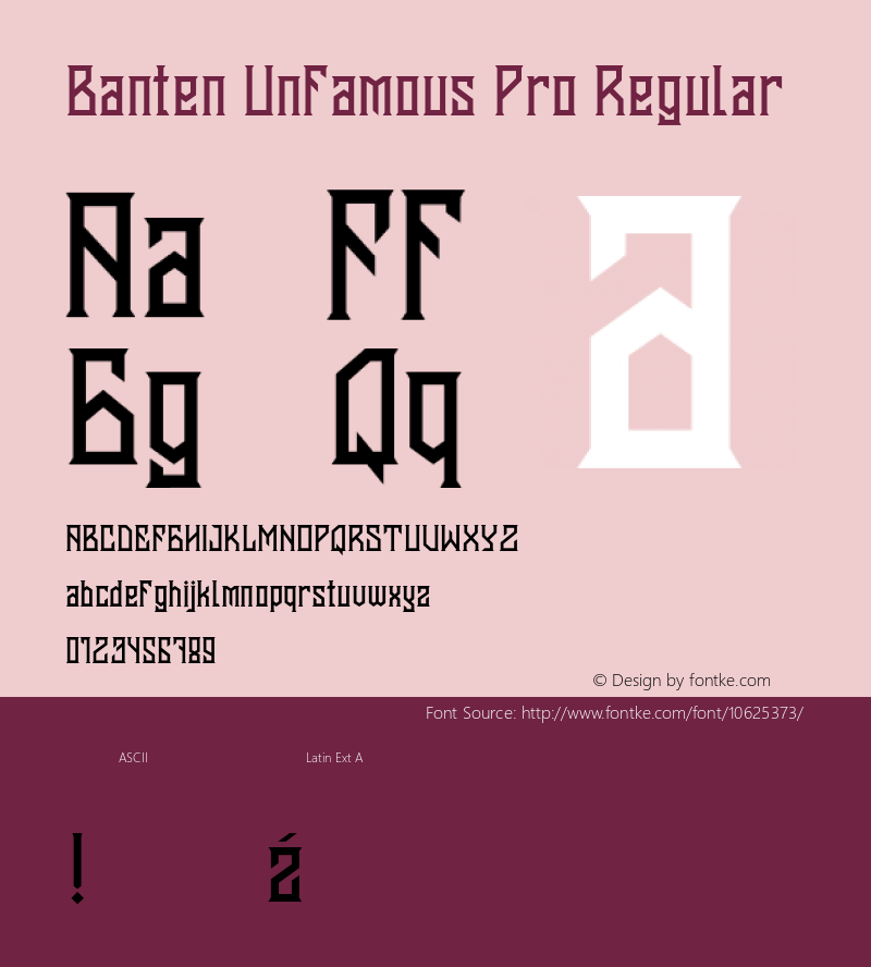 Banten Unfamous Pro Regular Version 1.000;PS 001.001;hotconv 1.0.56 Font Sample