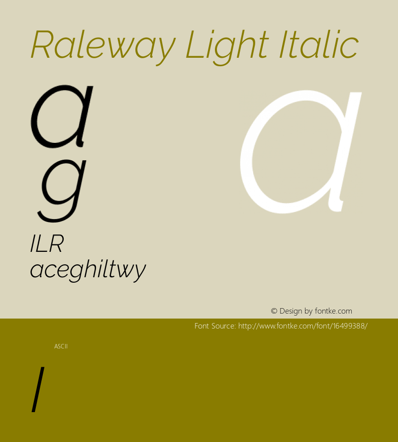 Raleway Light Italic Version 3.000g; ttfautohint (v1.5) -l 8 -r 28 -G 28 -x 14 -D latn -f cyrl -w G -c -X 