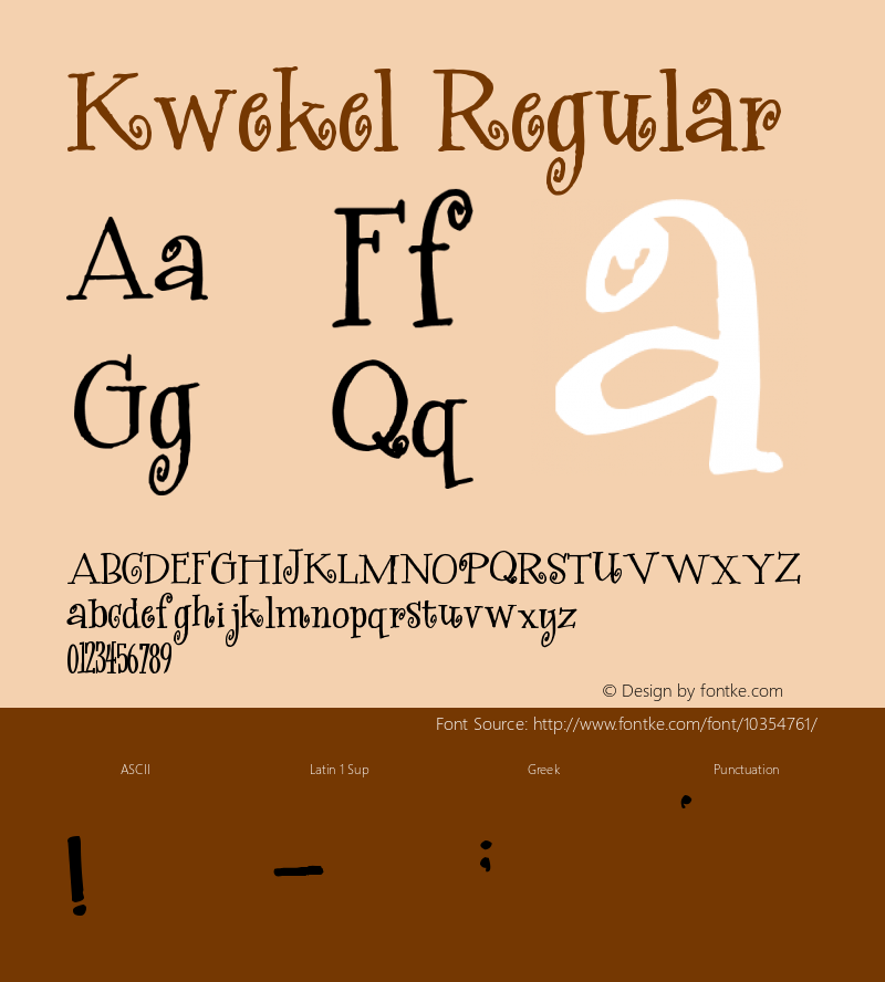 Kwekel Regular Version 1.00 September 15, 2005, initial release Font Sample