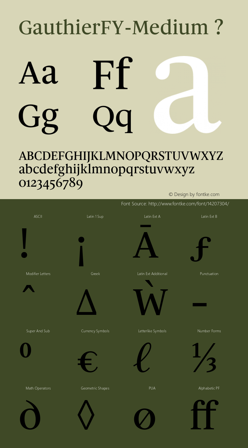 GauthierFY-Medium ? Version 1.000;com.myfonts.fontyou.gauthier-fy.medium.wfkit2.44w9 Font Sample