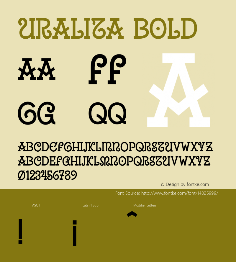 Uralita Bold 1.000 Font Sample