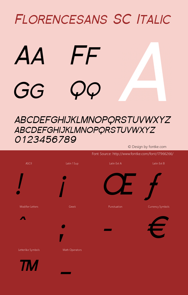 Florencesans SC Italic 1.0 Font Sample