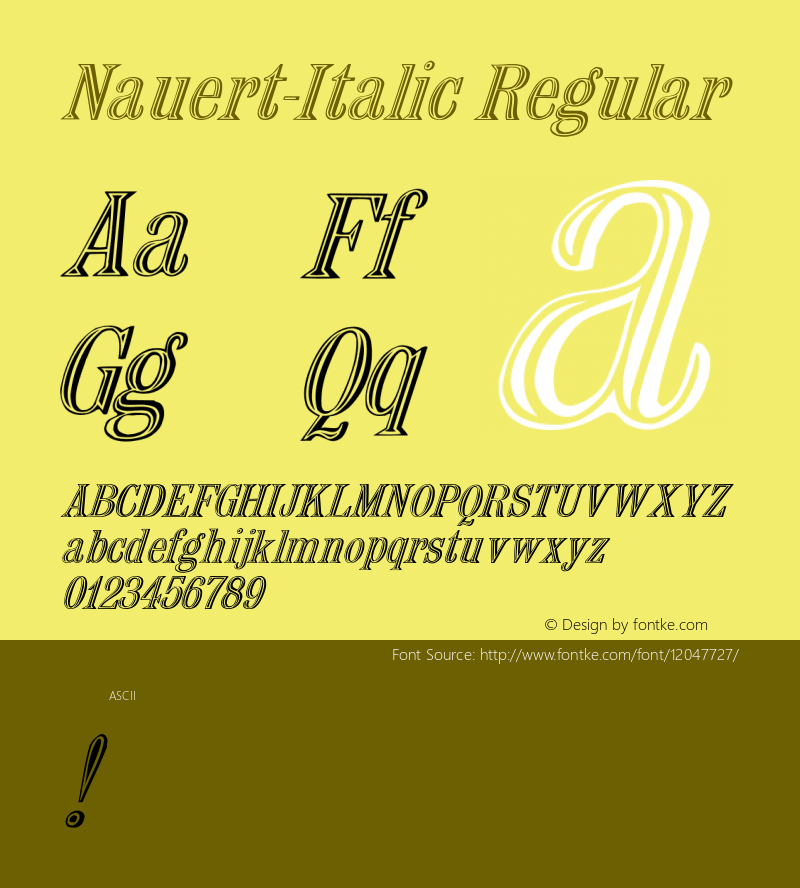 Nauert-Italic Regular -------------- d:\aff10\NAUERT-I.FF1 ---------- Font Sample