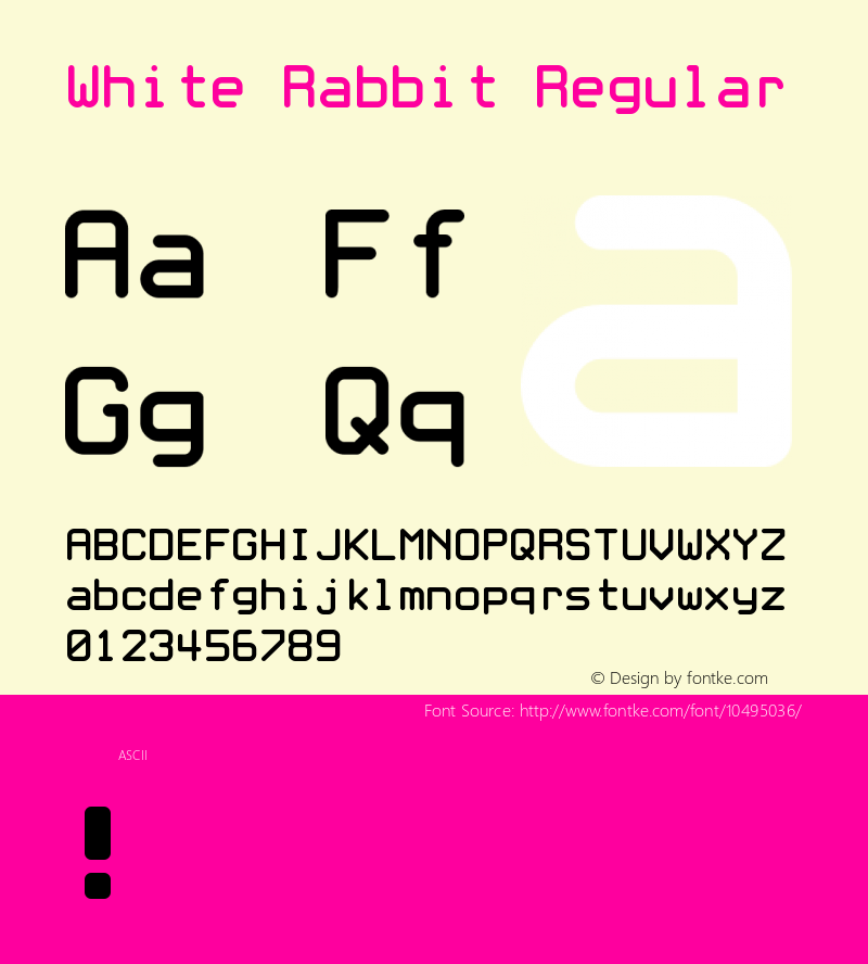 White Rabbit Regular Version 1.00 Font Sample